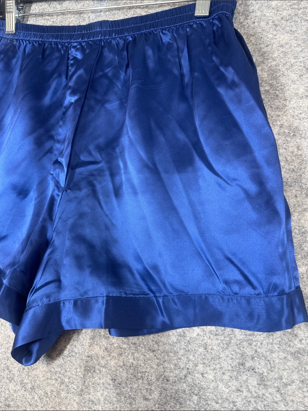Vintage Silk Satin Royal Blue Lounge Sleep Shorts Large Y2K Minimalist Casual - Picture 5 of 11